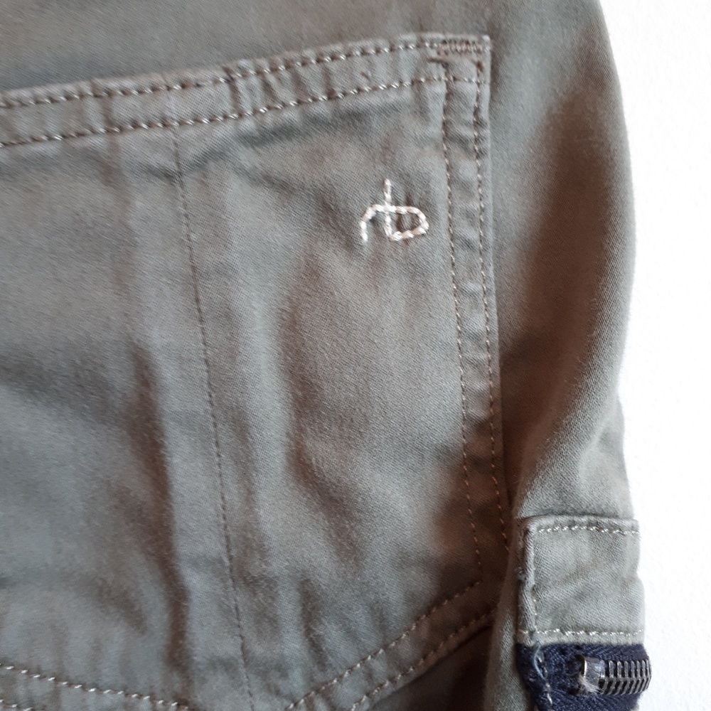 Rag & Bone Lariat Army Green Zipper Jeans - Picture 5 of 8